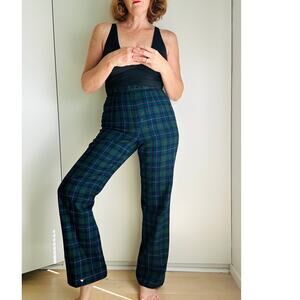 Vintage Pendleton Wool Plaid Pants Size W28 Preppy Twee School Girl Green Tartan